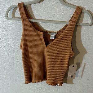 Billabong Women's Tan Ribbed Tank Top
